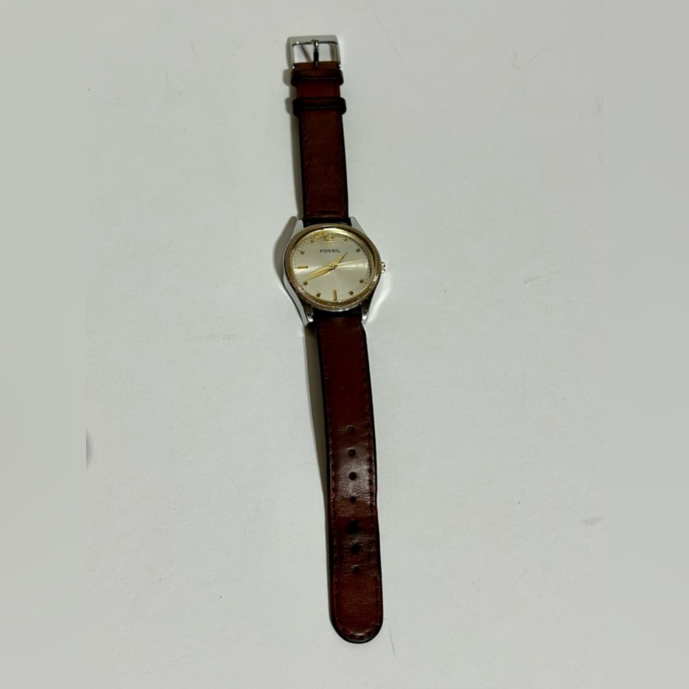 Original Fossil Wrist Watch Band Gold Brown PR-1892 Vintage Parts Untested As Is